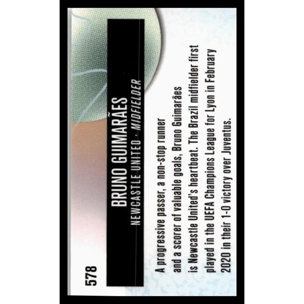 2026 Topps Finest Bruno Guimarães #578 Newcastle United Rare